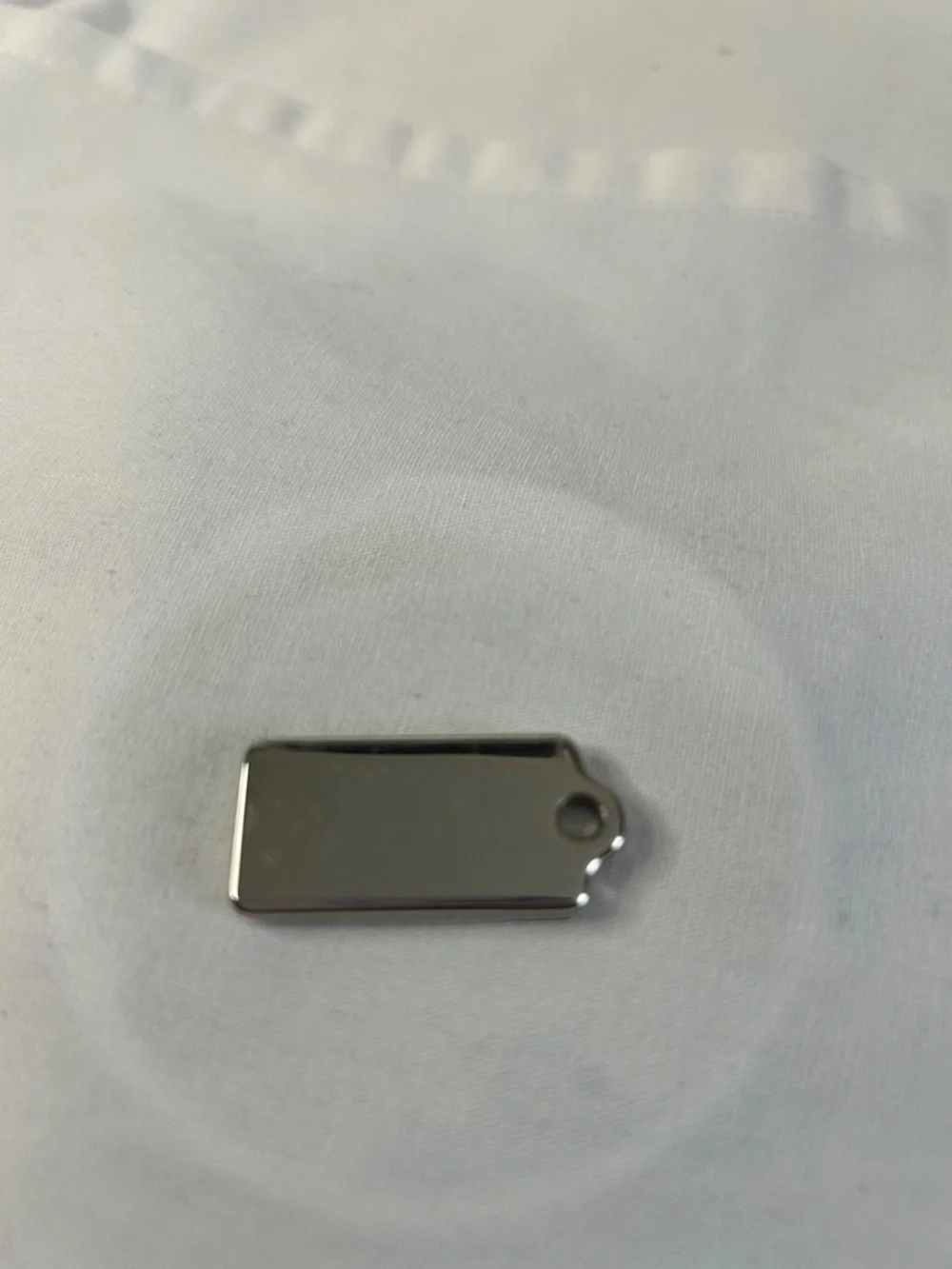 Coach Silver tone Rectangular Metal Tag Charm - Picture 2 of 3